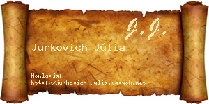 Jurkovich Júlia névjegykártya