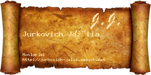 Jurkovich Júlia névjegykártya