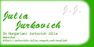julia jurkovich business card